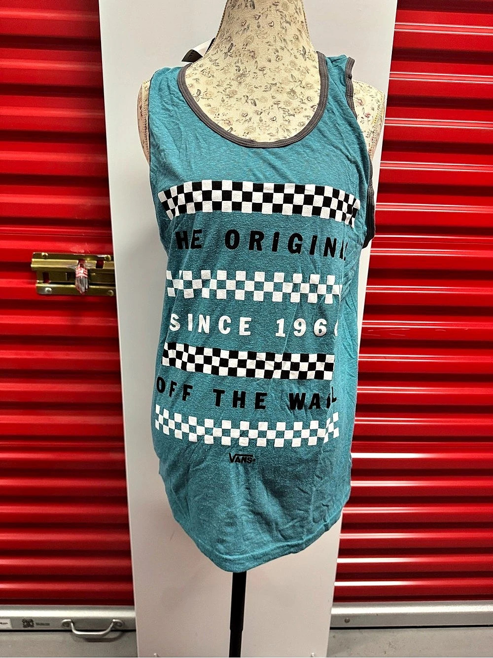 Vans Checkered Graphic Tank in Blue Medium NWT